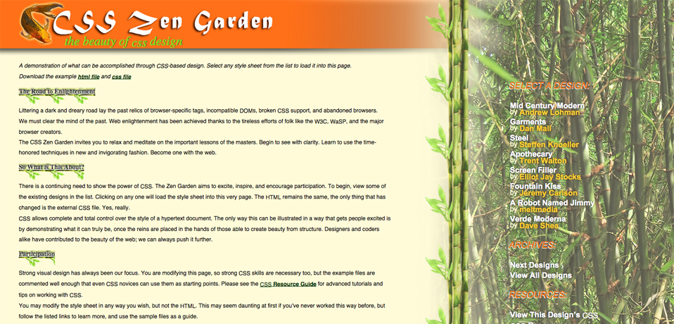 CSS Zen Garden Design
